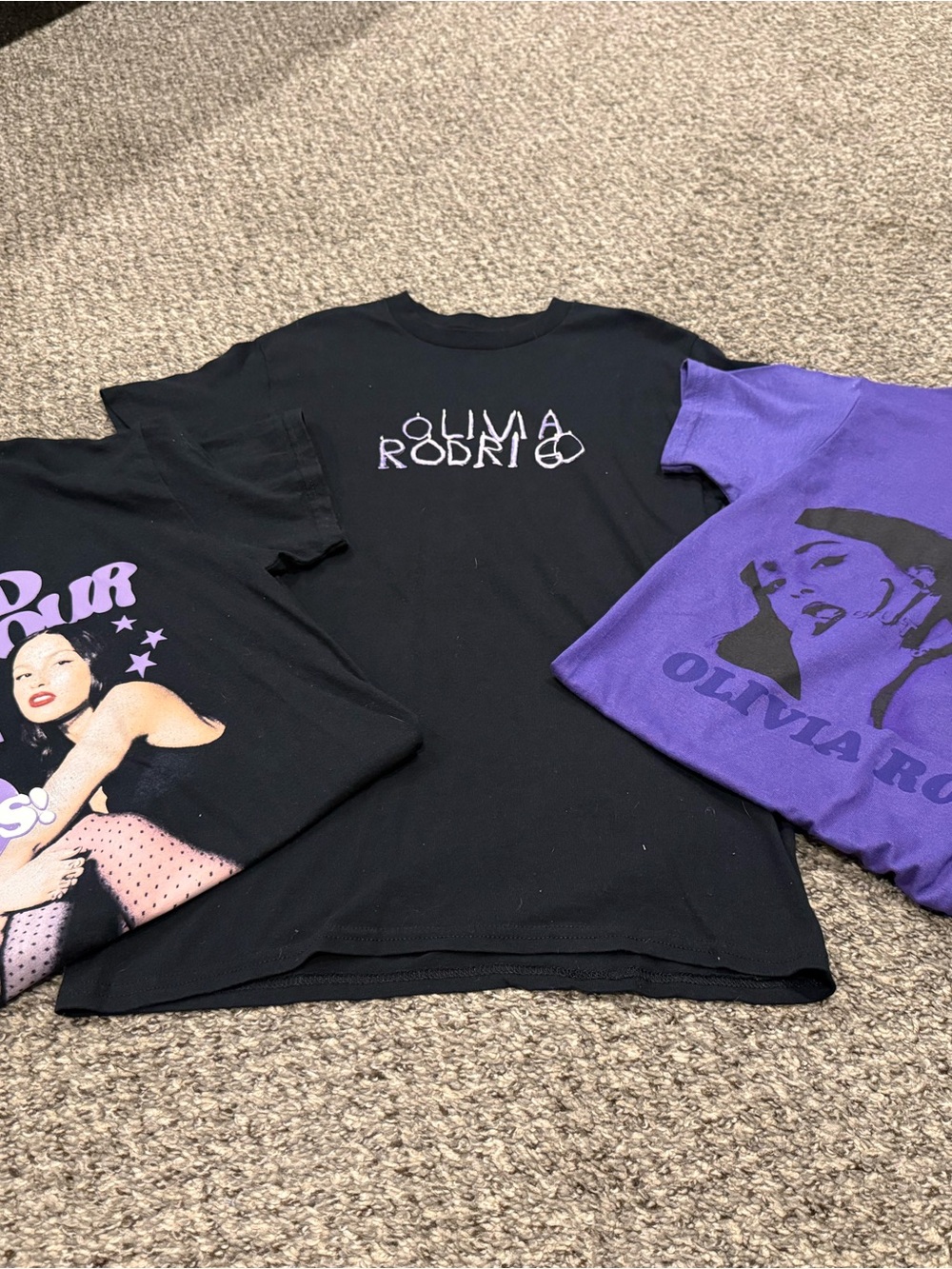 Olivia Rodrigo Graphic Tee - Black & Purple Short Sleeve Top